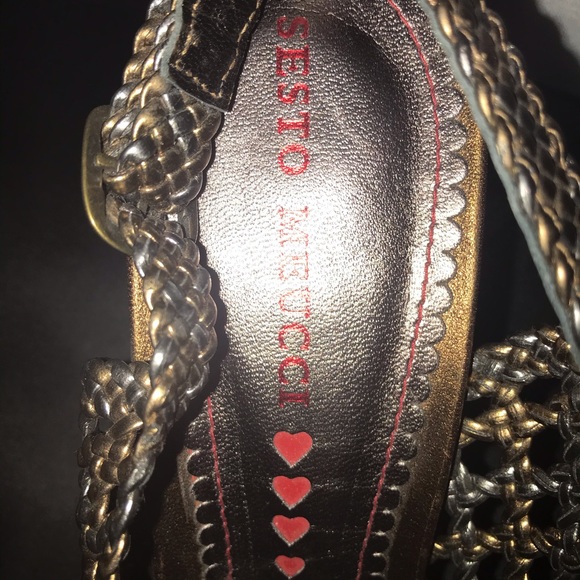 NEW Sesto Meucci Heels Sz 10 M Pumps GOLD & SILVER - Picture 7 of 8